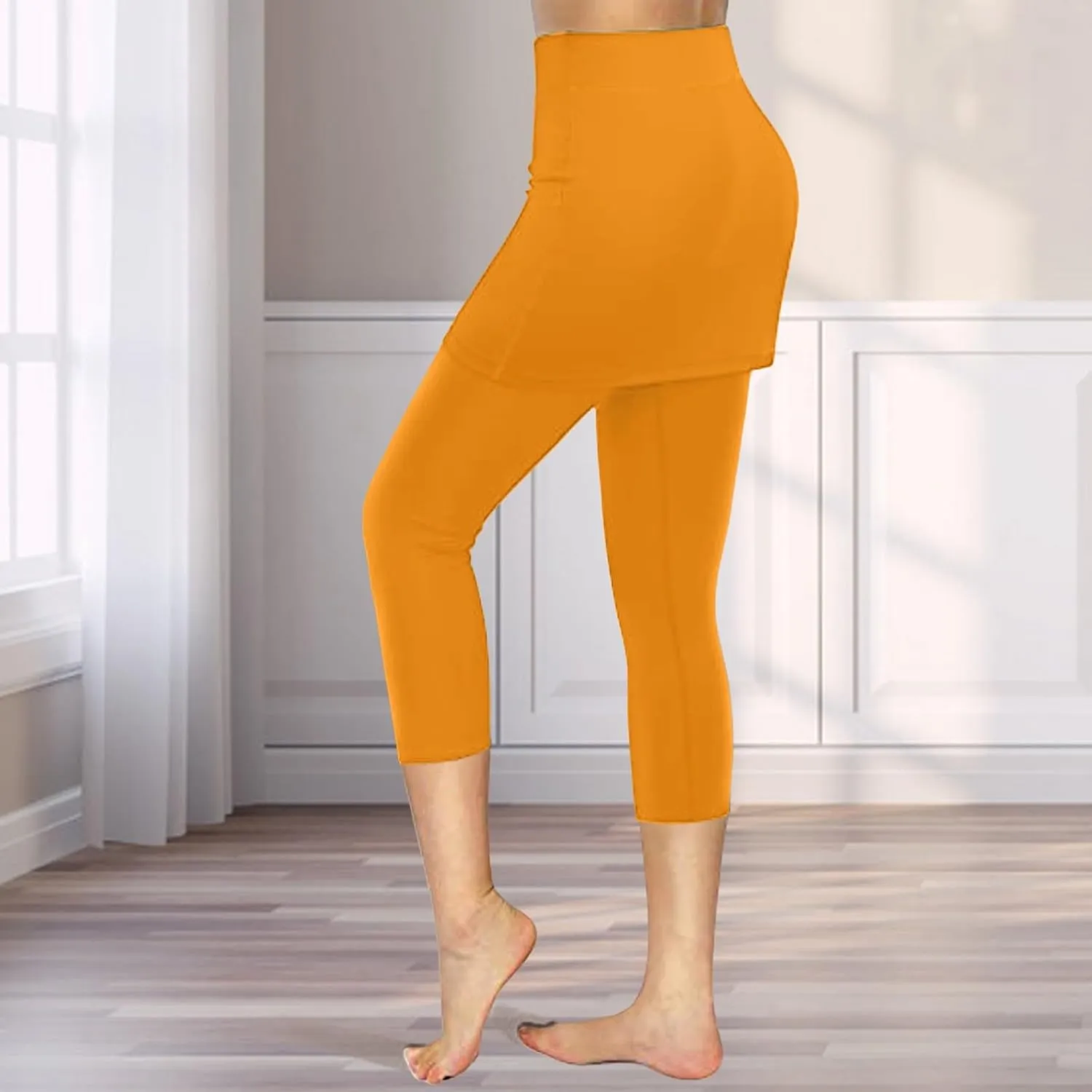 Skirt Pants for Women 2025 Summer Tennis Golf Skorts Cute Hight Waisted Tummy Control Yoga Capri Leggings with Skirts