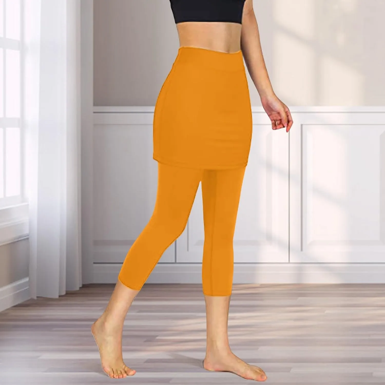 Skirt Pants for Women 2025 Summer Tennis Golf Skorts Cute Hight Waisted Tummy Control Yoga Capri Leggings with Skirts