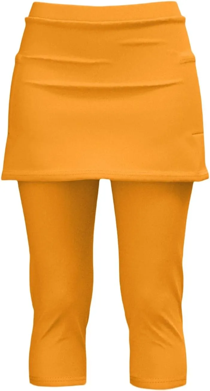 Skirt Pants for Women 2025 Summer Tennis Golf Skorts Cute Hight Waisted Tummy Control Yoga Capri Leggings with Skirts