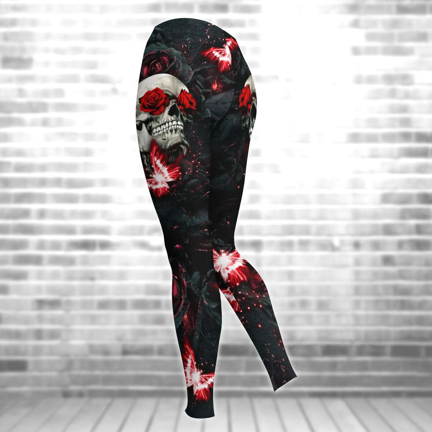 Skull Gothic Rose Artwork Combo Hoodie and Leggings