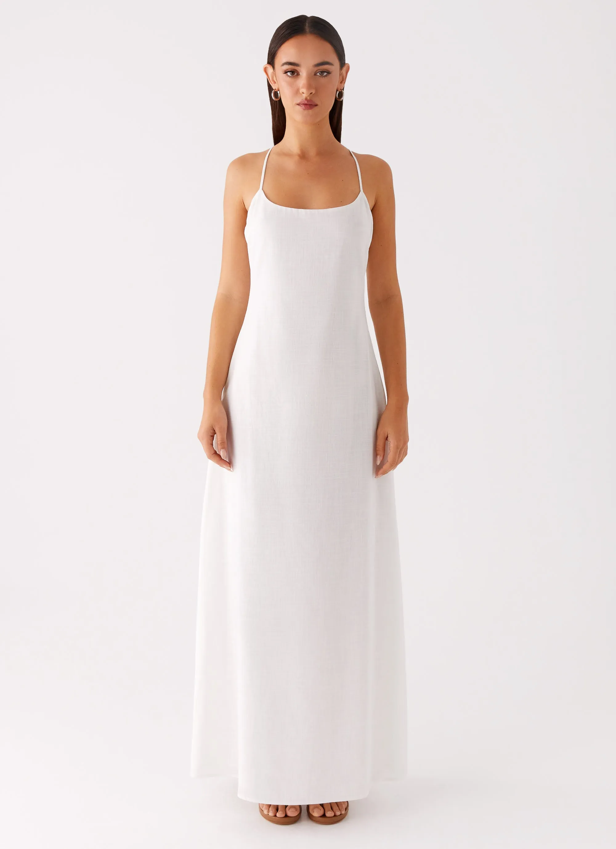 Layered Form Cozy Base Madeleine Scoop Neck Maxi Dress - Off White