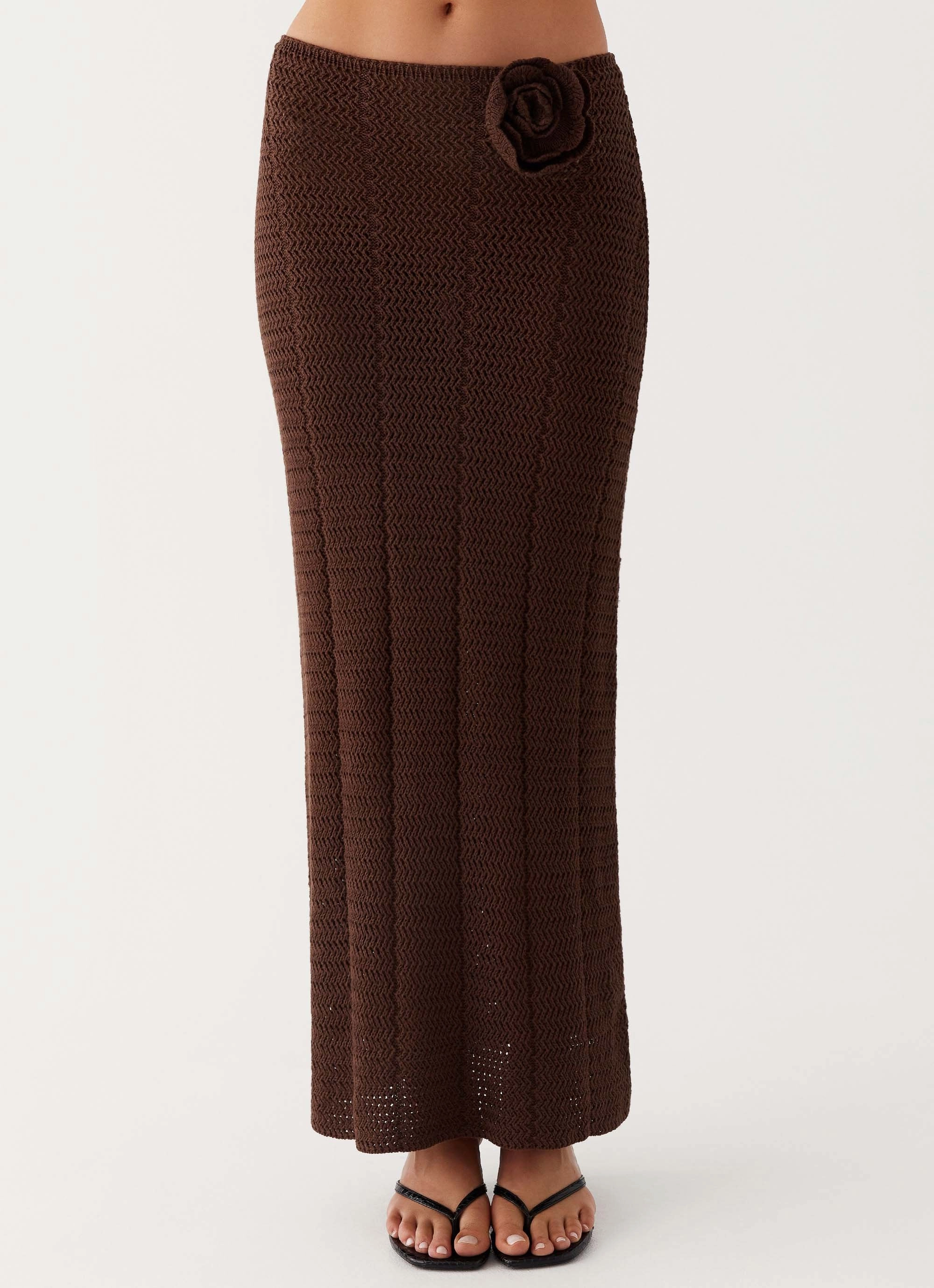 Kelcie Rose Crochet Maxi Skirt - Chocolate NoiseReducingFabric