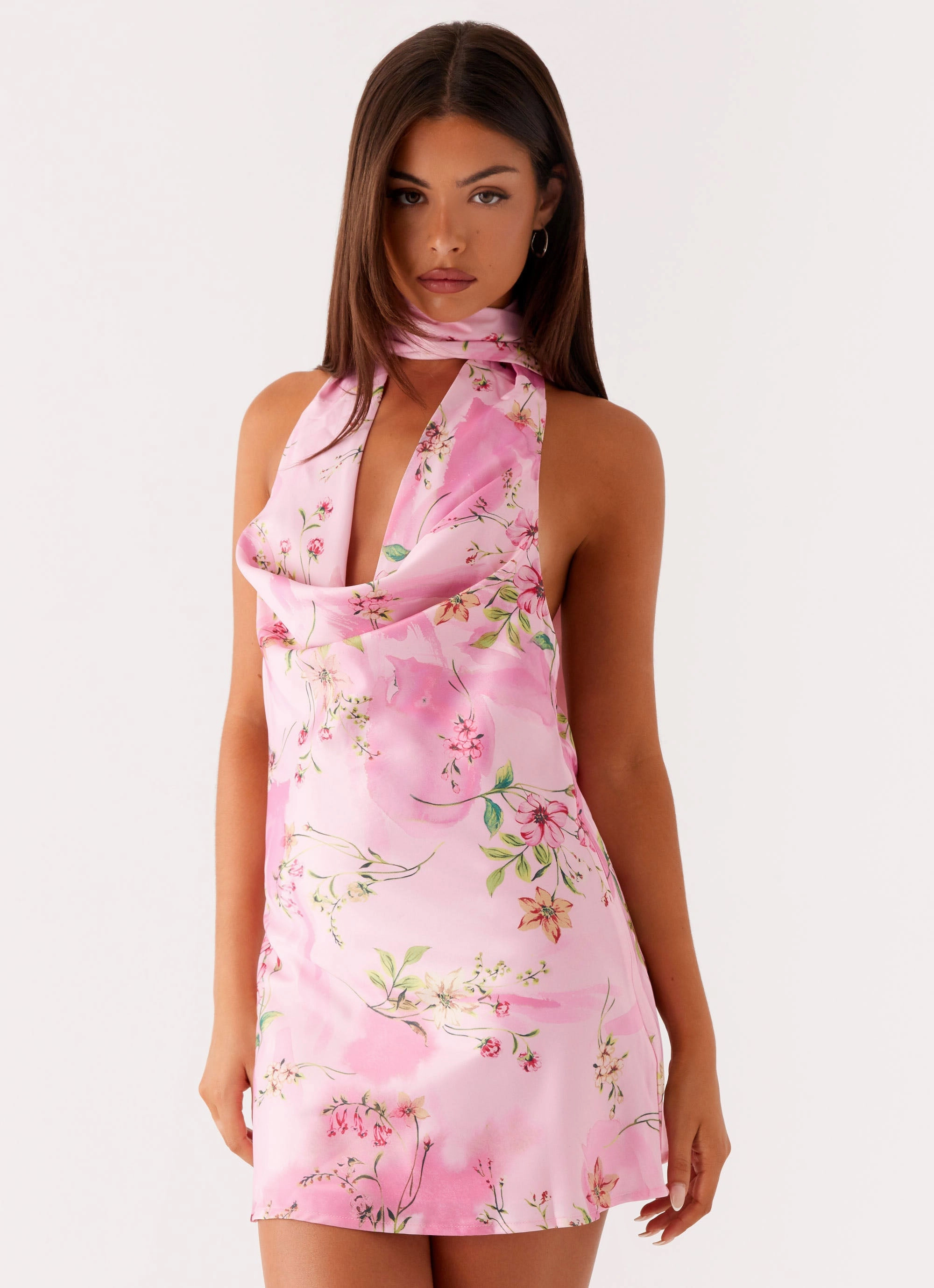 Cozy Vibes Travel-Essential Heidi Mini Dress - Pink Floral