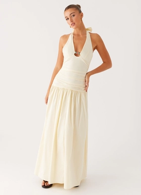 Val Maxi Dress - Lemon SeamlessConstruction Spring Ready
