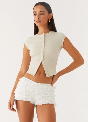 Flattering Shape Pixie Bloomer Shorts - White