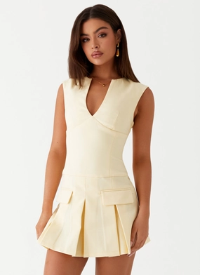Cassia Mini Dress - Yellow Sister Glow