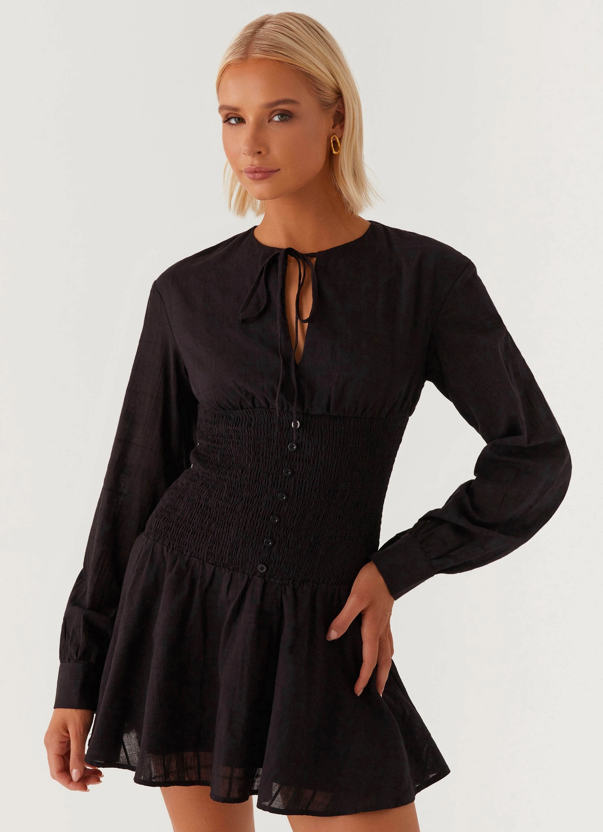 Fashionable outfit for outings Kenzo Long Sleeve Mini Dress - Black