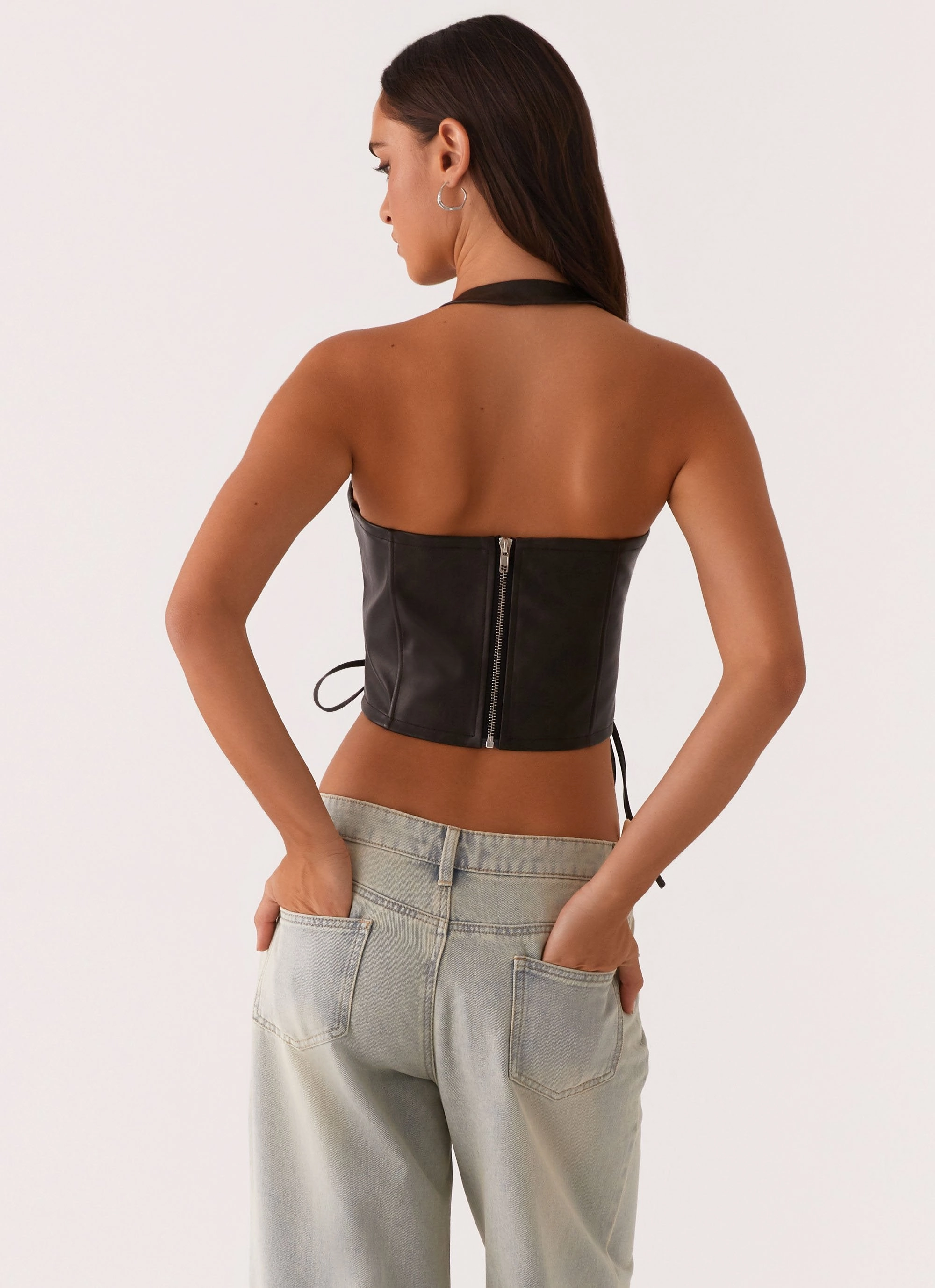 Playbook Halterneck Top - Vintage Brown Breathable fabric SeamlessSidePanels