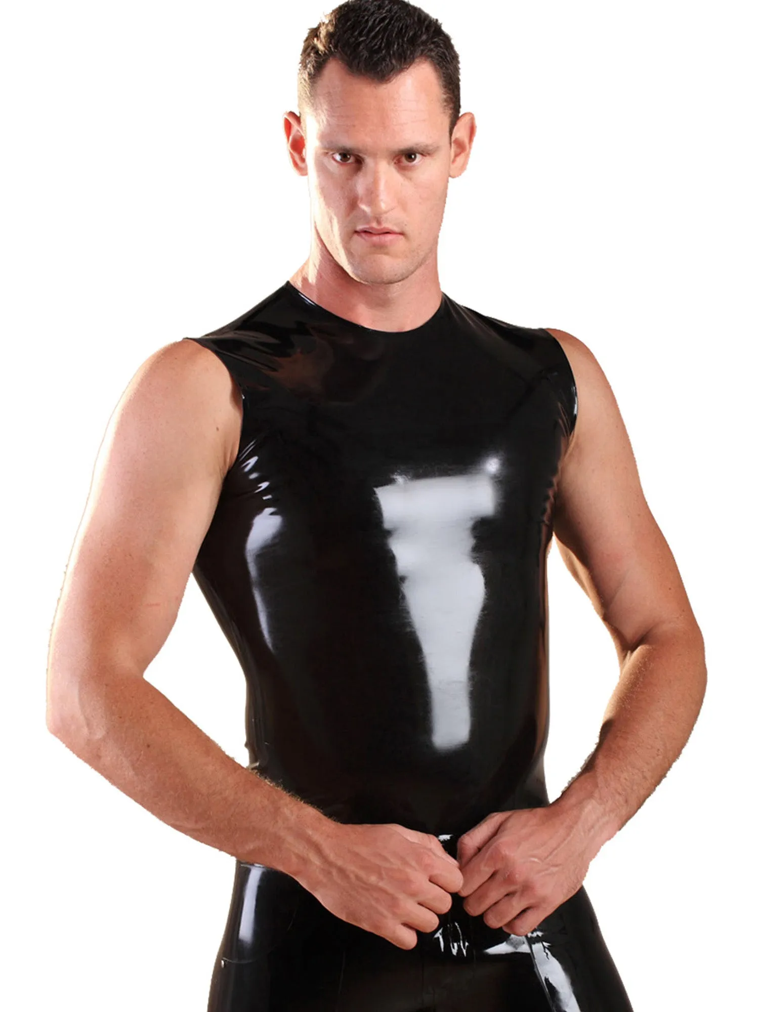 Sleeveless Latex T-Shirt