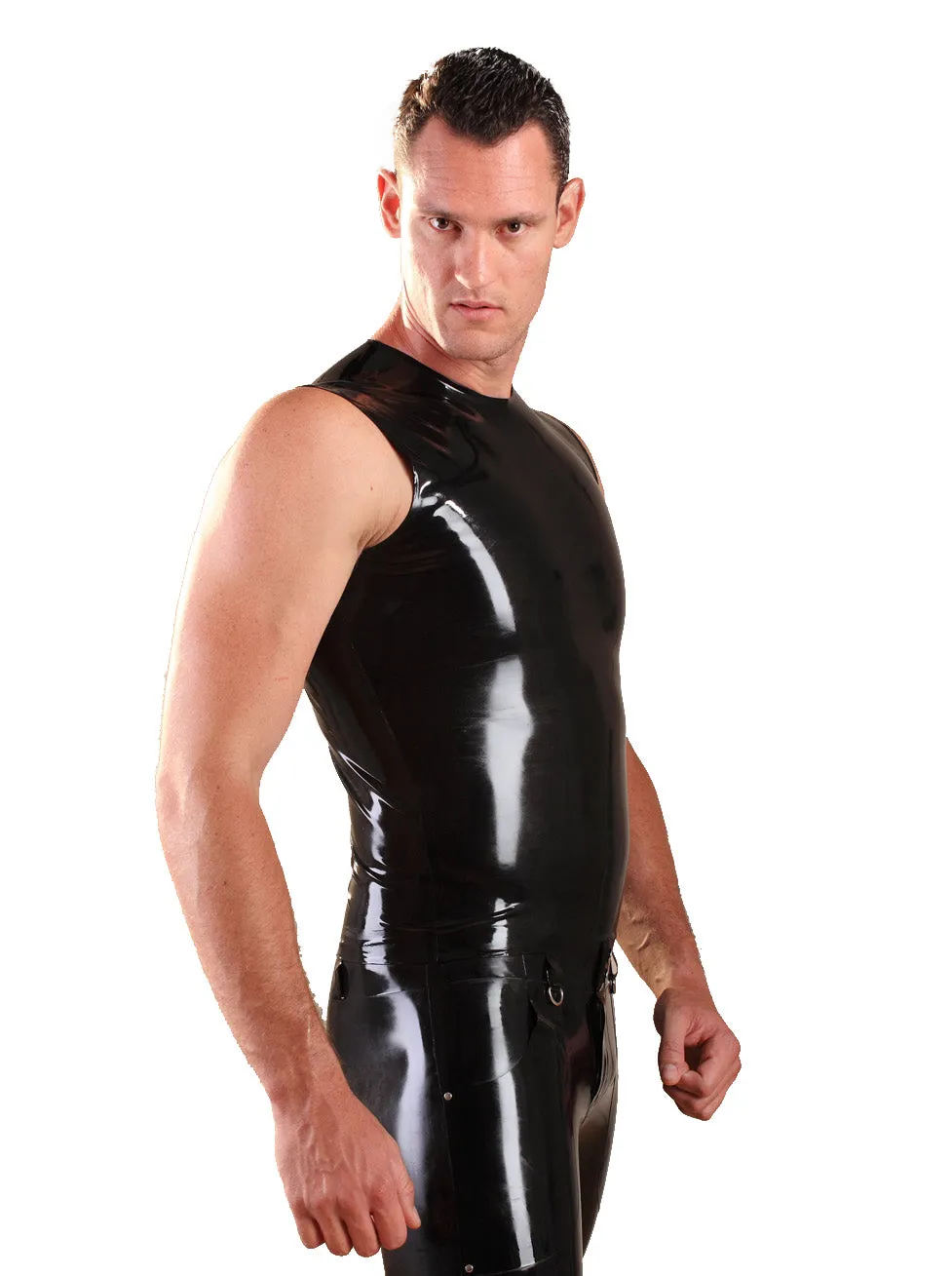 Sleeveless Latex T-Shirt