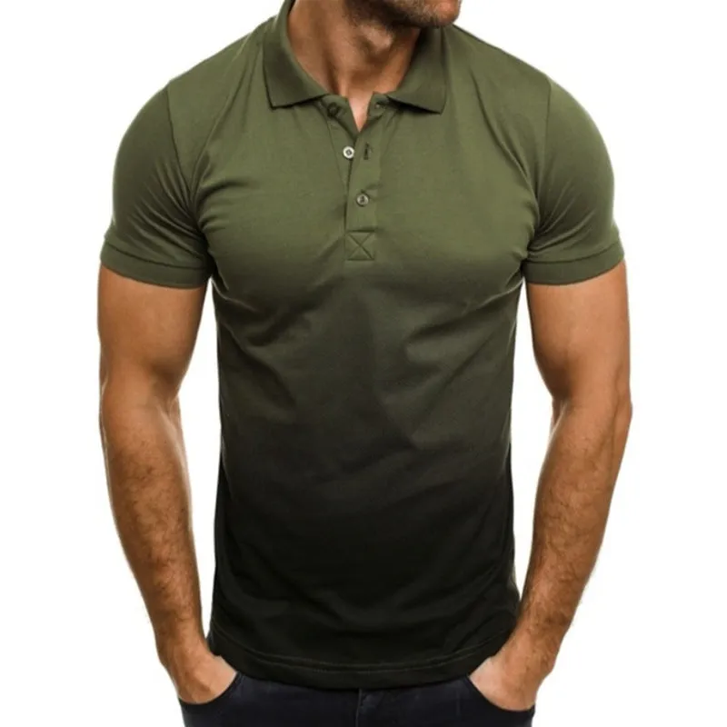 Slim-fit Gradient Print Short-Sleeved T-Shirt - GlamzLife