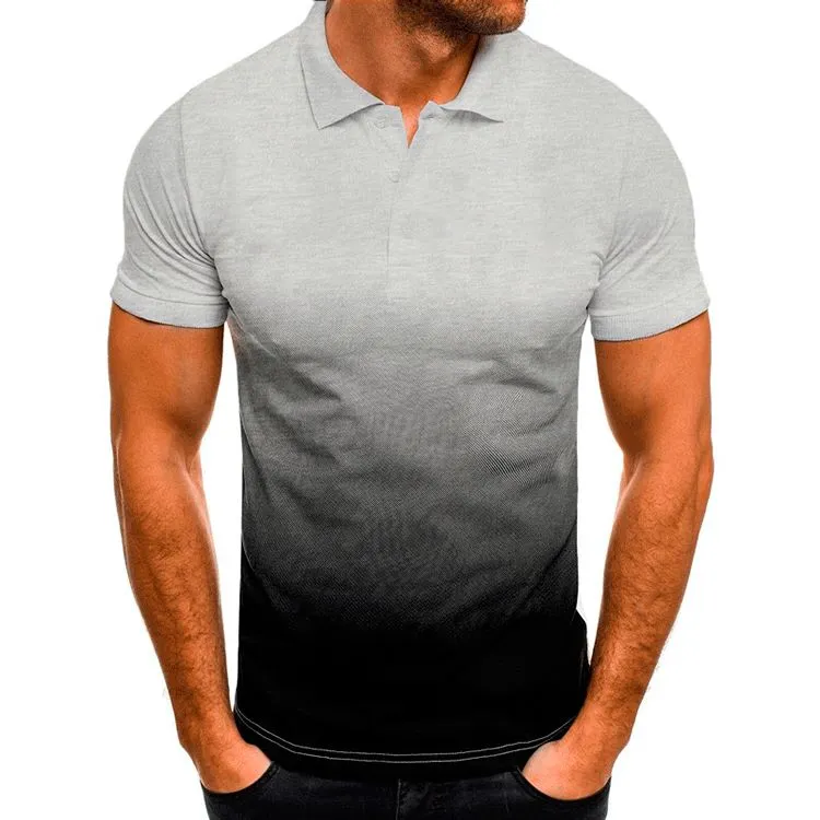 Slim-fit Gradient Print Short-Sleeved T-Shirt - GlamzLife