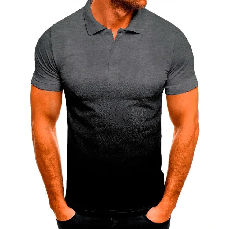 Slim-fit Gradient Print Short-Sleeved T-Shirt - GlamzLife
