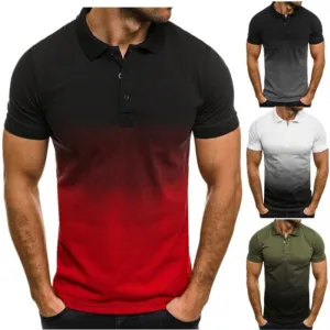 Slim-fit Gradient Print Short-Sleeved T-Shirt - GlamzLife