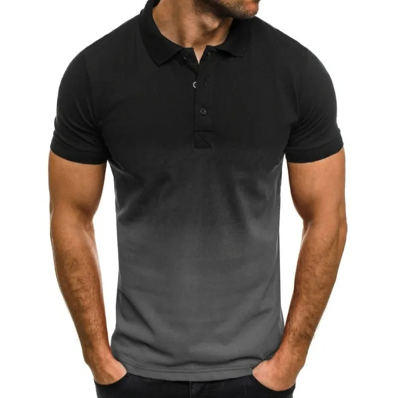 Slim-fit Gradient Print Short-Sleeved T-Shirt - GlamzLife