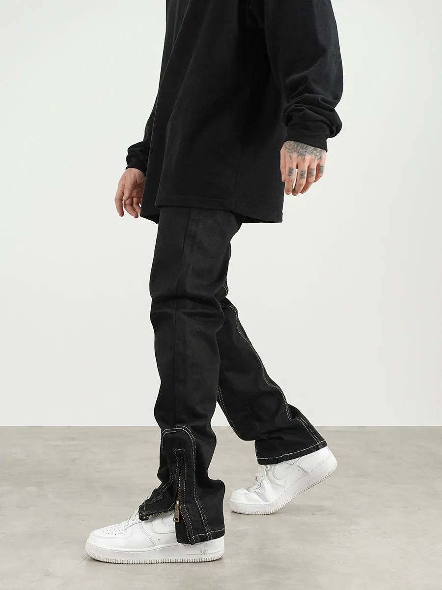 Slim-fit Jeans With Chimney Zip Slit