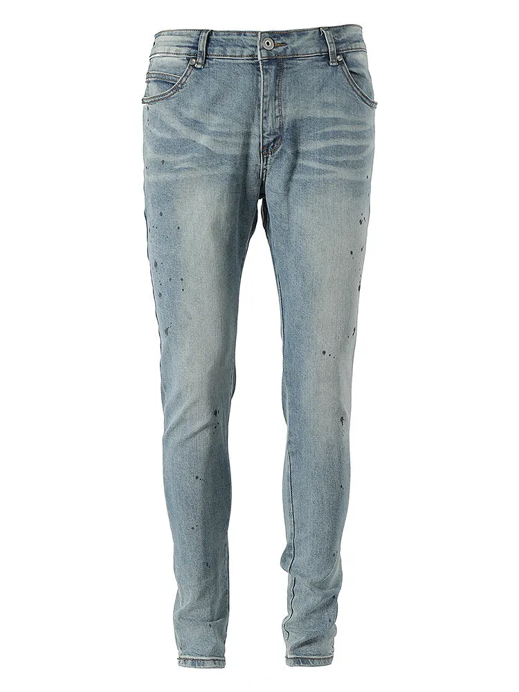 Slim-fit Jeans With Hand-splashed Ink