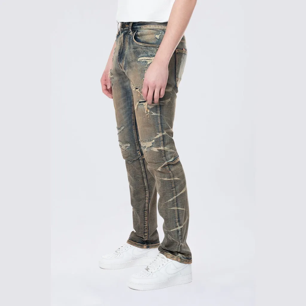 Slim Lightning Effect Jeans - Zinc Blue