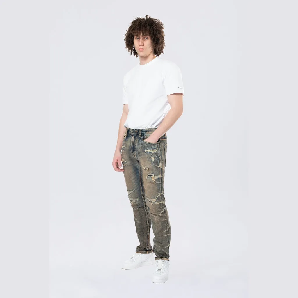 Slim Lightning Effect Jeans - Zinc Blue