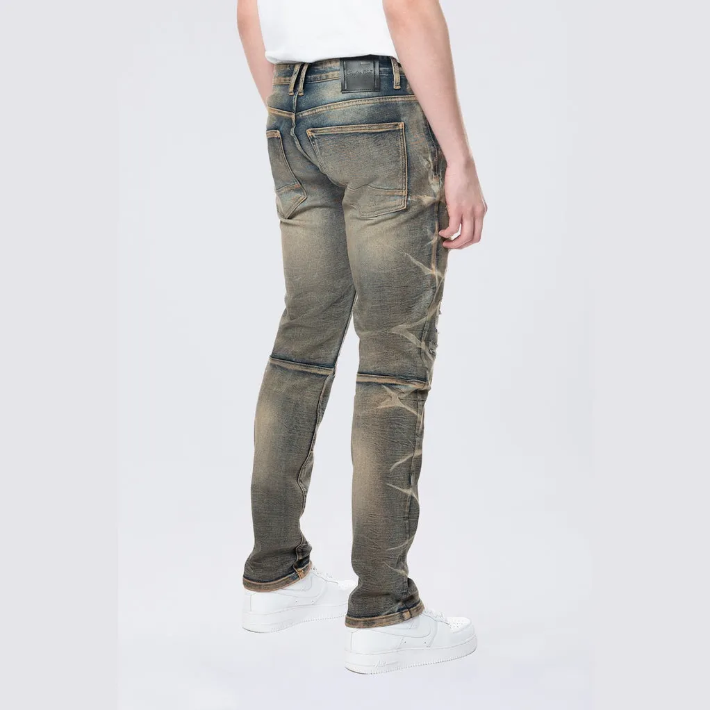 Slim Lightning Effect Jeans - Zinc Blue