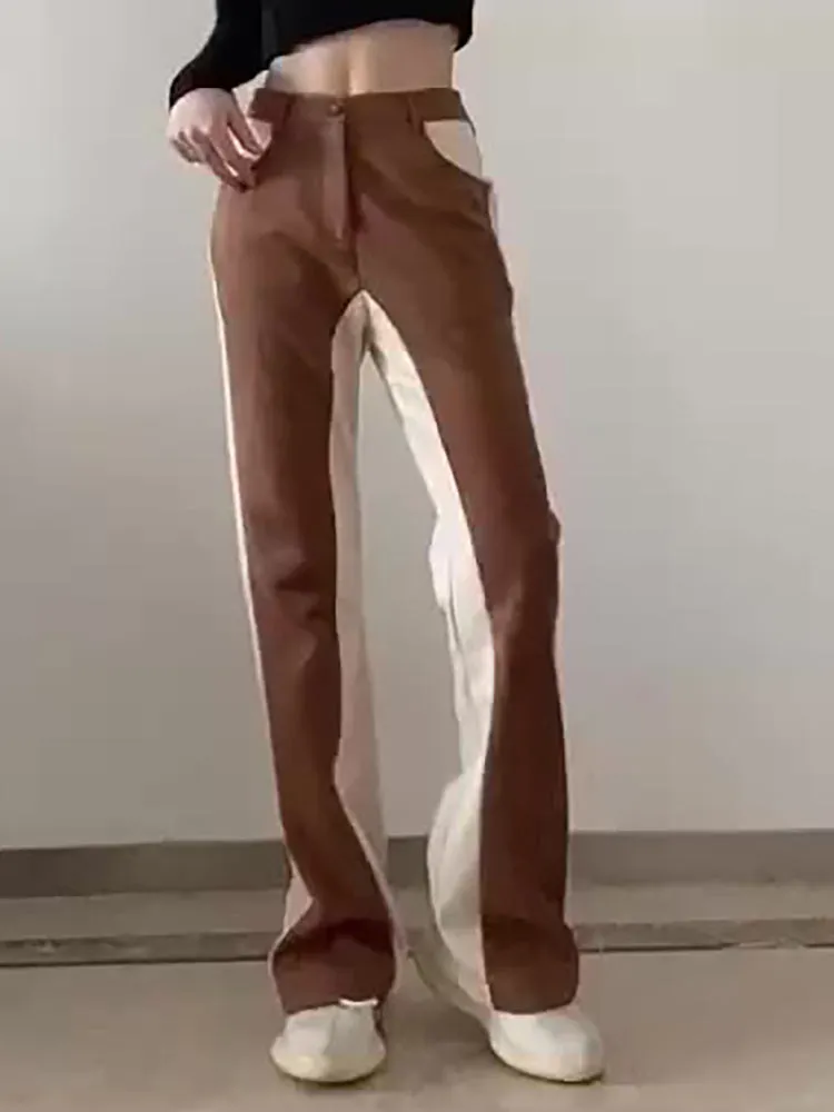 Slim Look Design Y2k Straight Leg Pants Hot