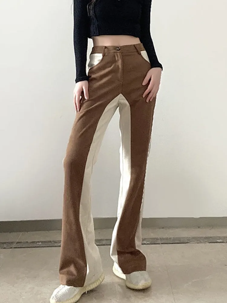 Slim Look Design Y2k Straight Leg Pants Hot