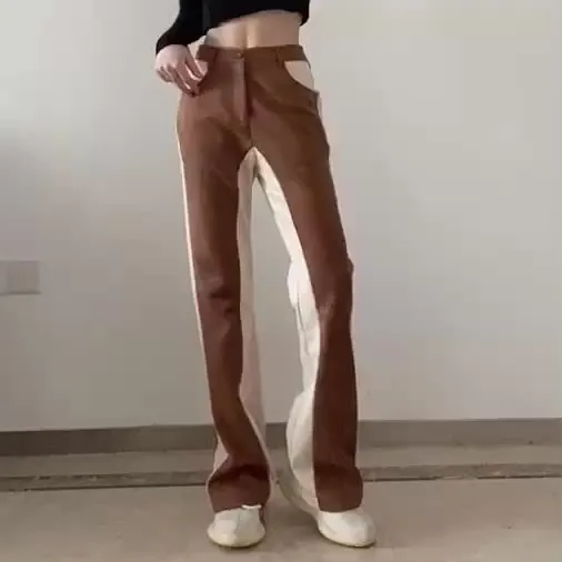 Slim Look Design Y2k Straight Leg Pants Hot