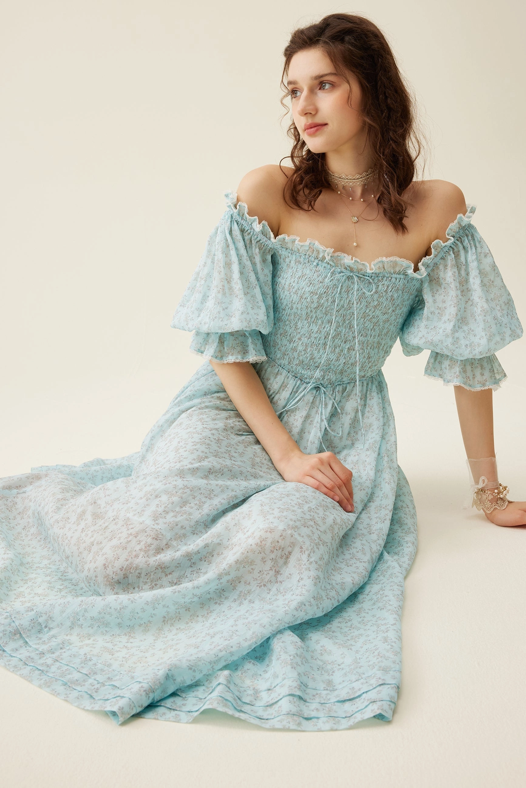 Ariana 17 | smocking fairy floral dress TearResistantMaterial Abrasion Resistant Surface