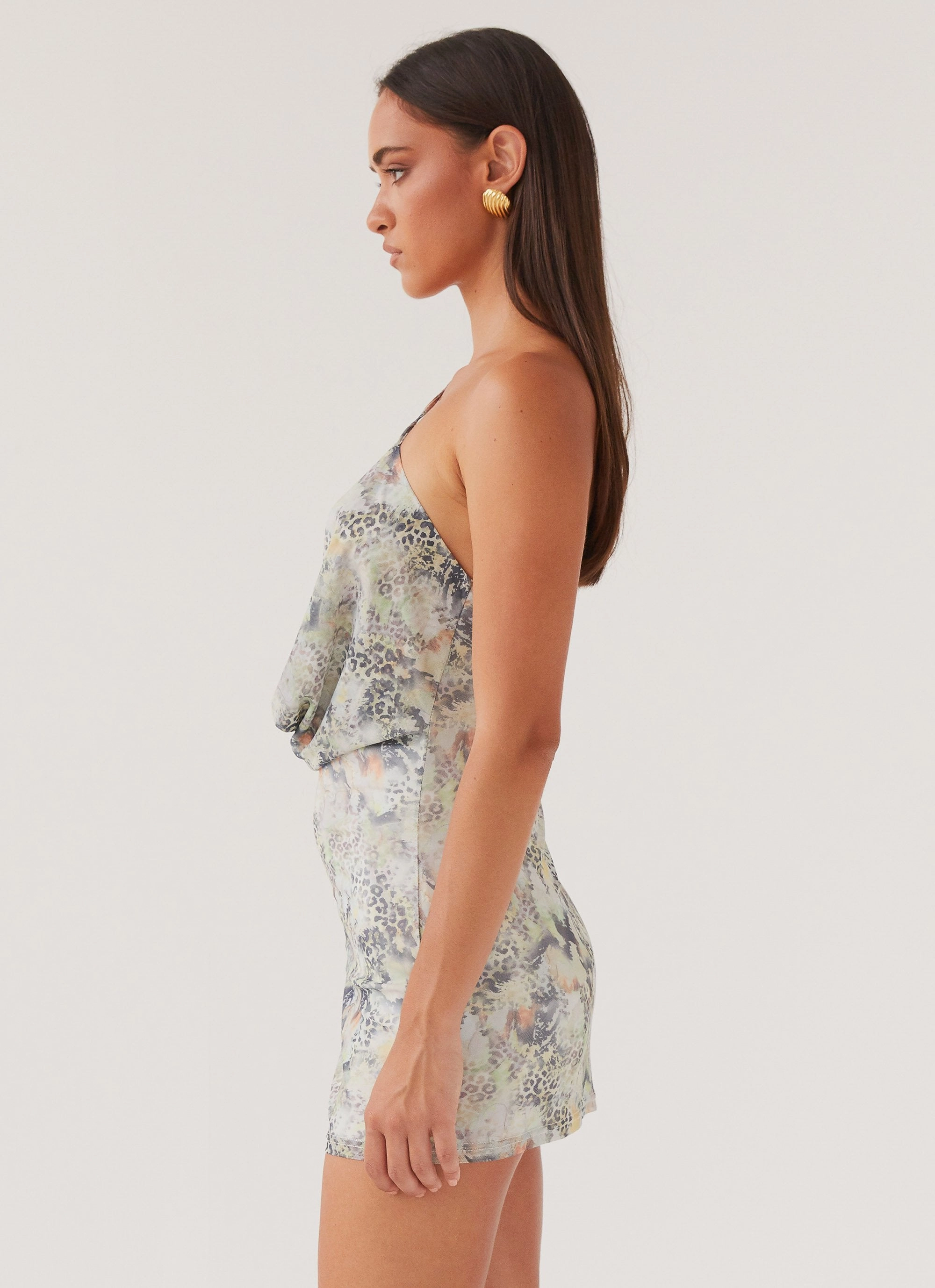 Happy Fit Soft Harmony Bohemian Bliss Mesh Mini Dress - Leopard Luxe