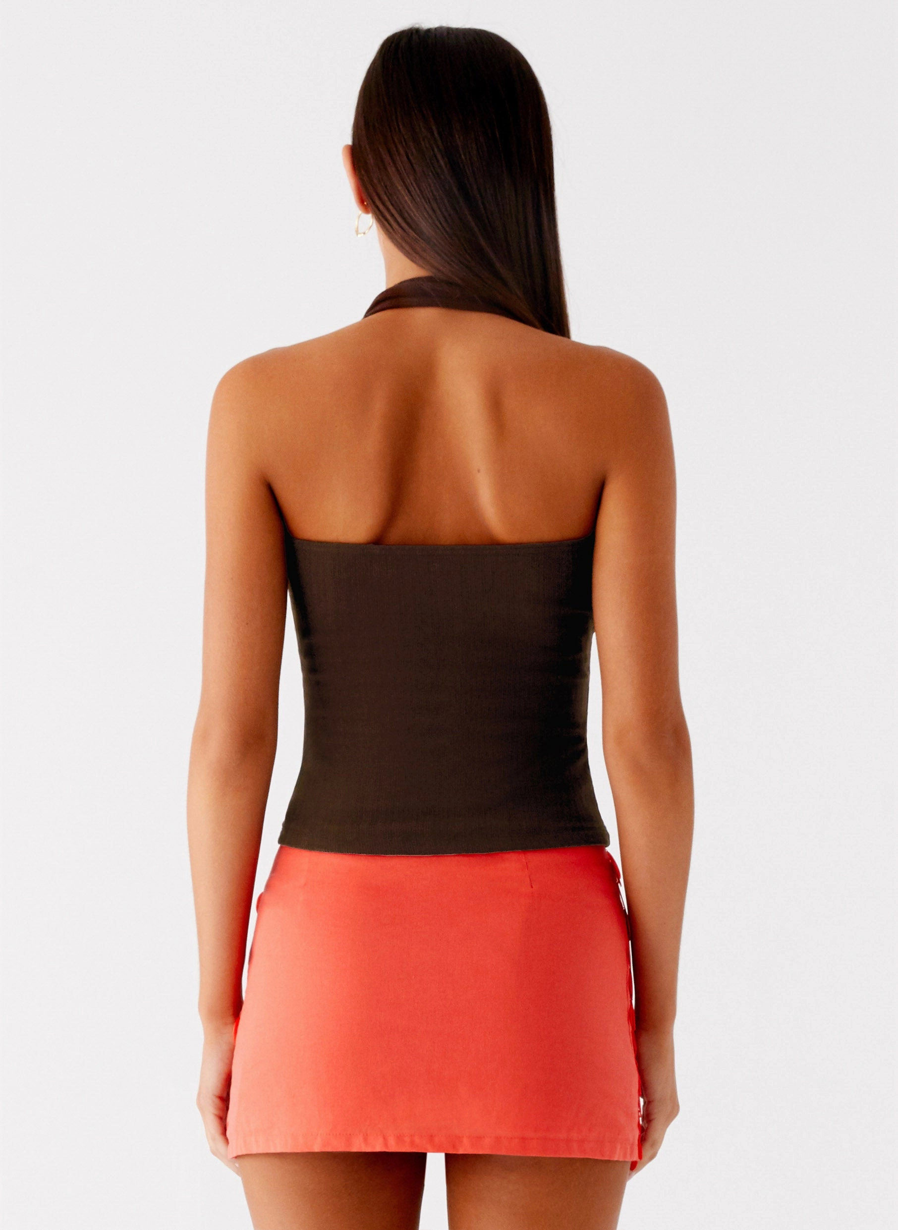 Quick Adjust Fit Flexible Performance Wear Movie Star Mini Skirt - Mandarin Red