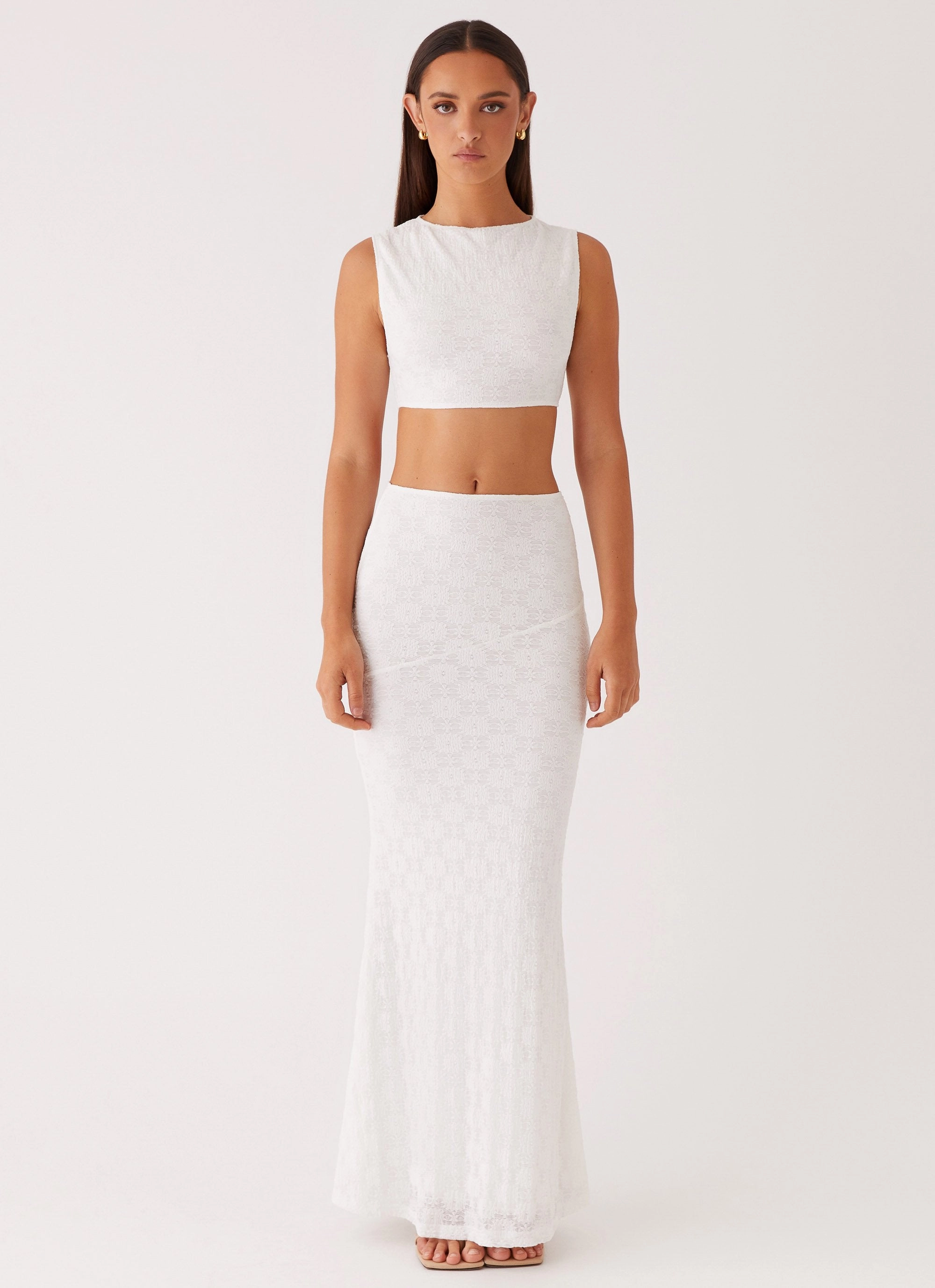 FlexibleElasticatedEdging Issey Crop Top - White