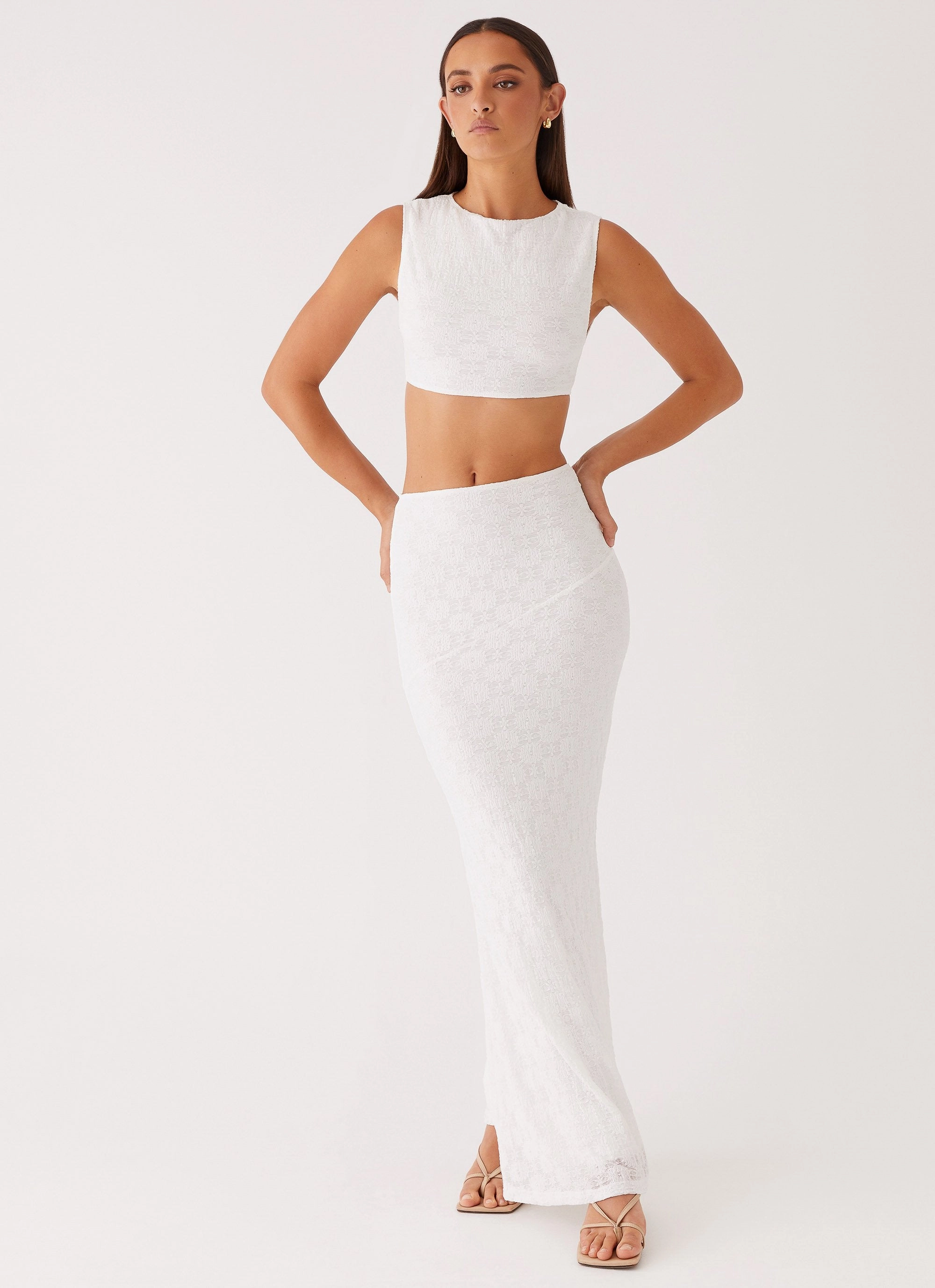 Wrinkle Resistant Treatment RollUpSleeves Issey Crop Top - White
