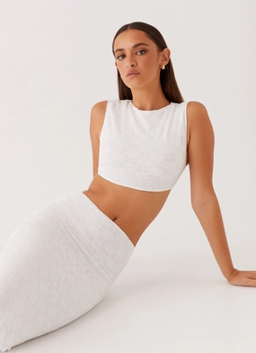 Stretchy Top Issey Crop Top - White
