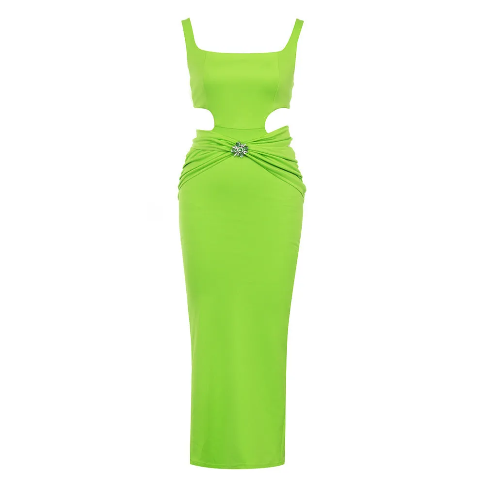 Sling Green Bandage One-piece Dress