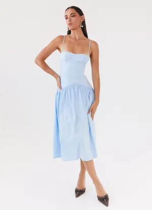 Yvette Corset Midi Dress - Blue Dress-Up Style