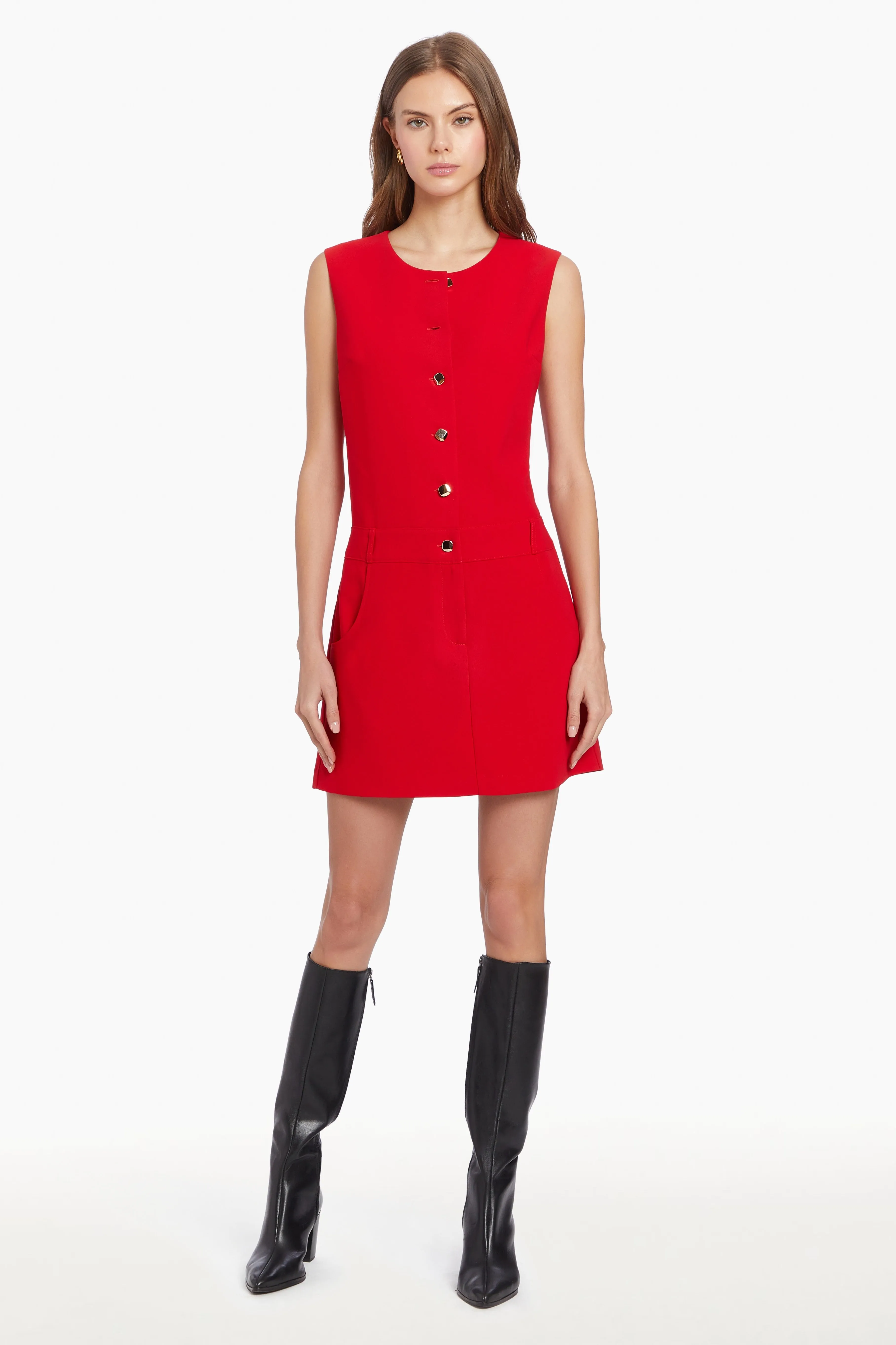 Amanda Uprichard Tori Dress Rose Soft Flared-Hem
