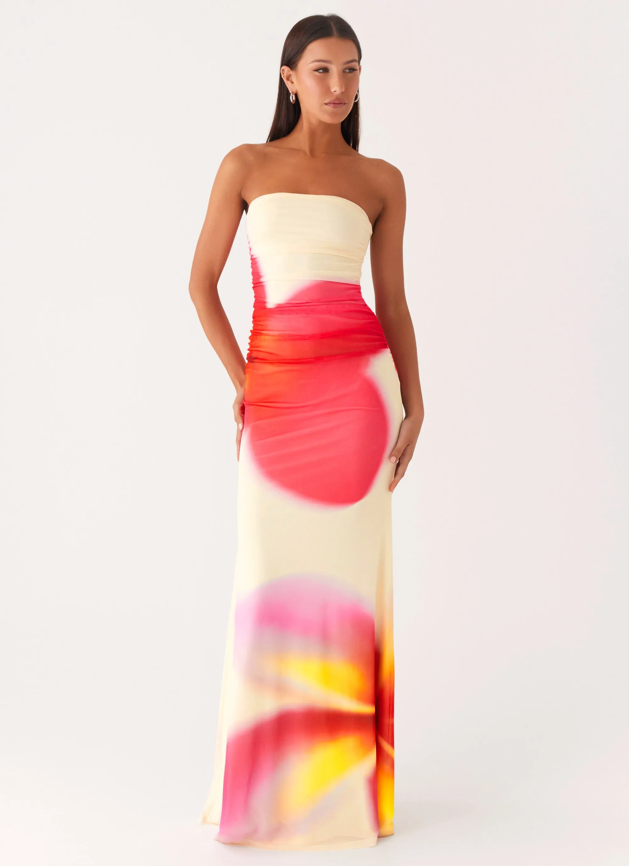 Iroha Strapless Maxi Dress - Frangipani Yellow Relaxed and Elegant