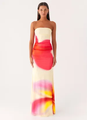 Iroha Strapless Maxi Dress - Frangipani Yellow Neutral Layer