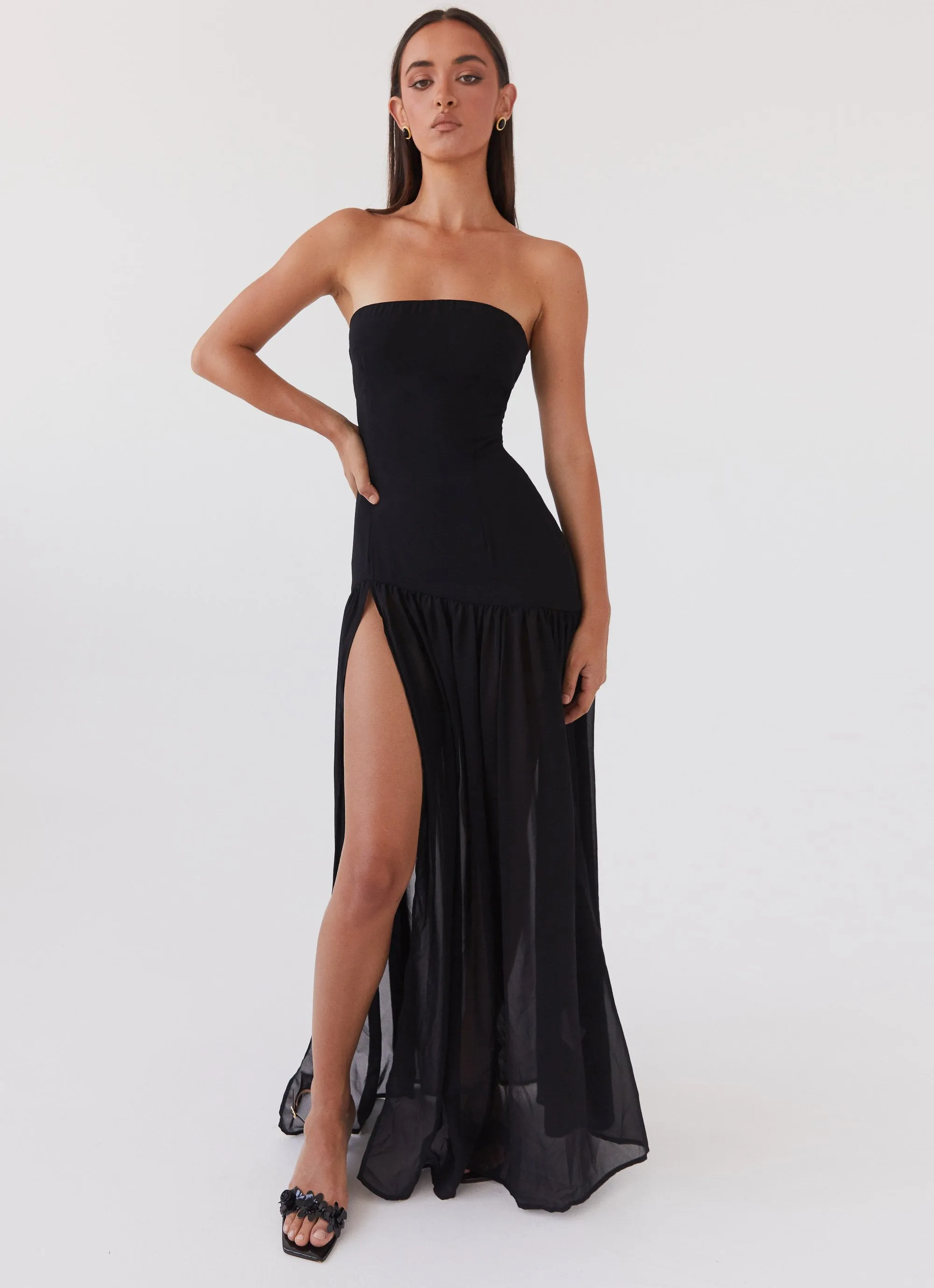 Versatile Look Eden Strapless Maxi Dress - Black
