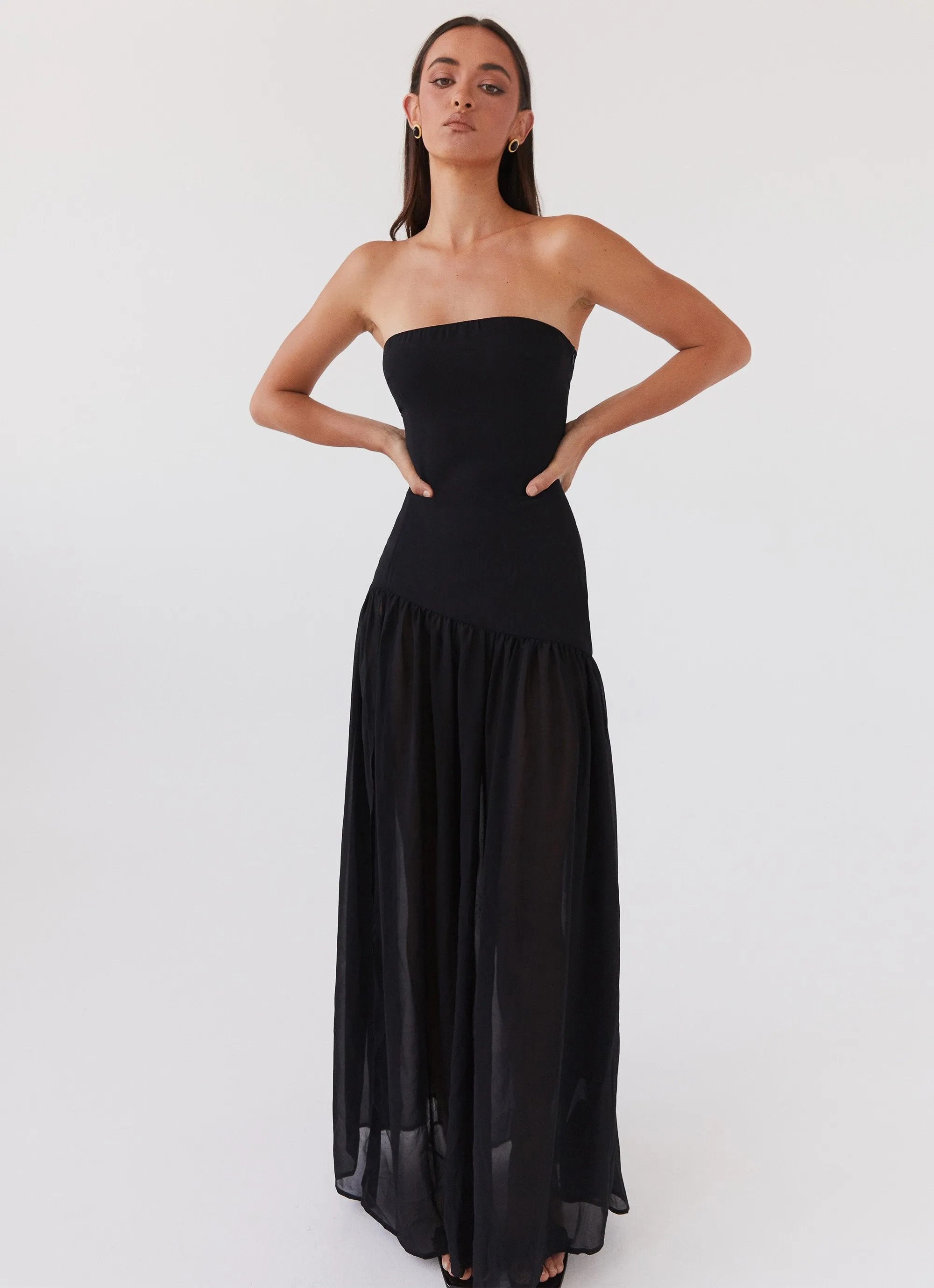 Eden Strapless Maxi Dress - Black Comfortable Look