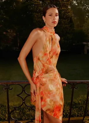 Feminine fit-and-flare silhouette Lou Midi Dress - Sunset Floral