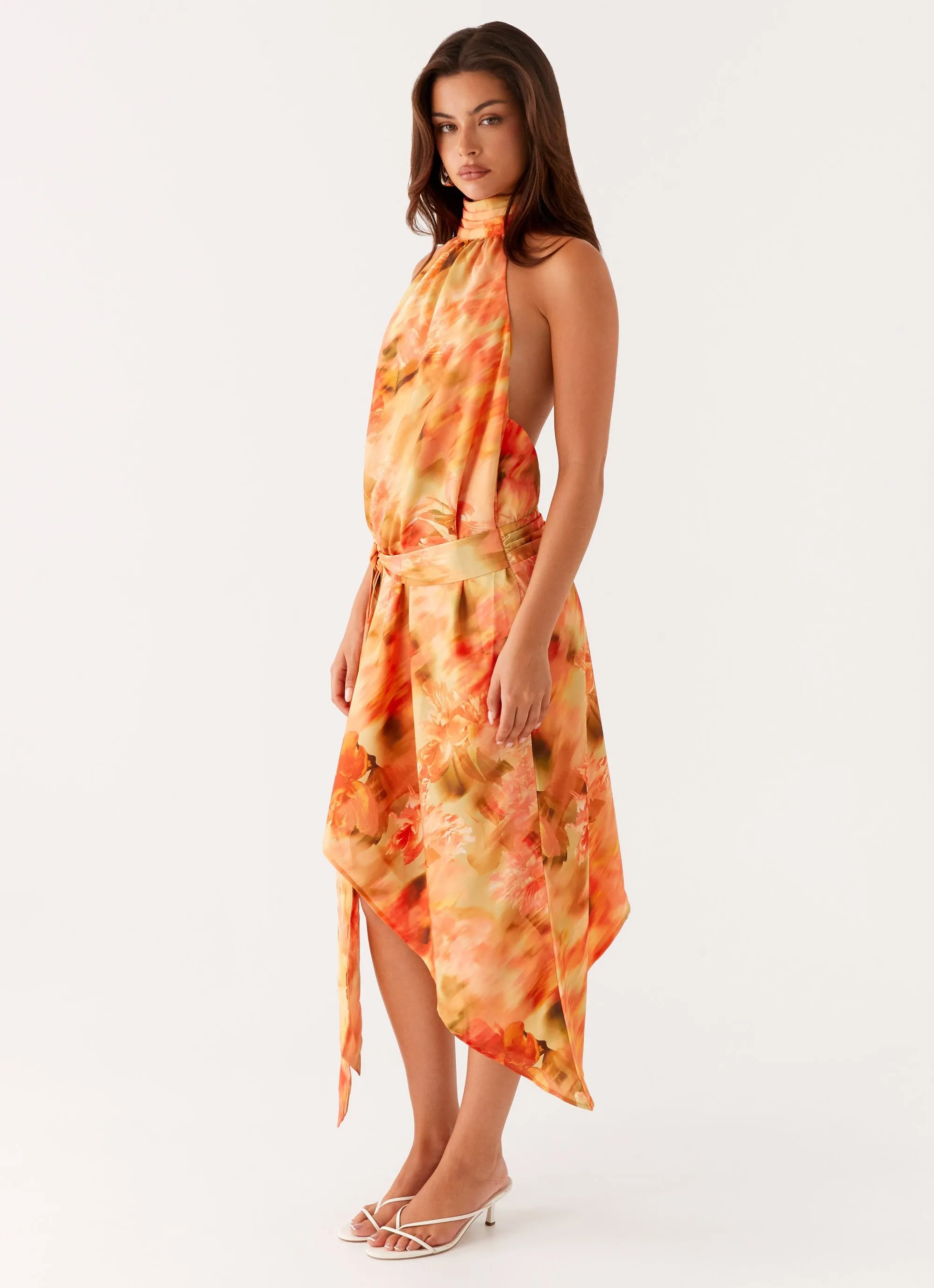 Lou Midi Dress - Sunset Floral Date Nightwear