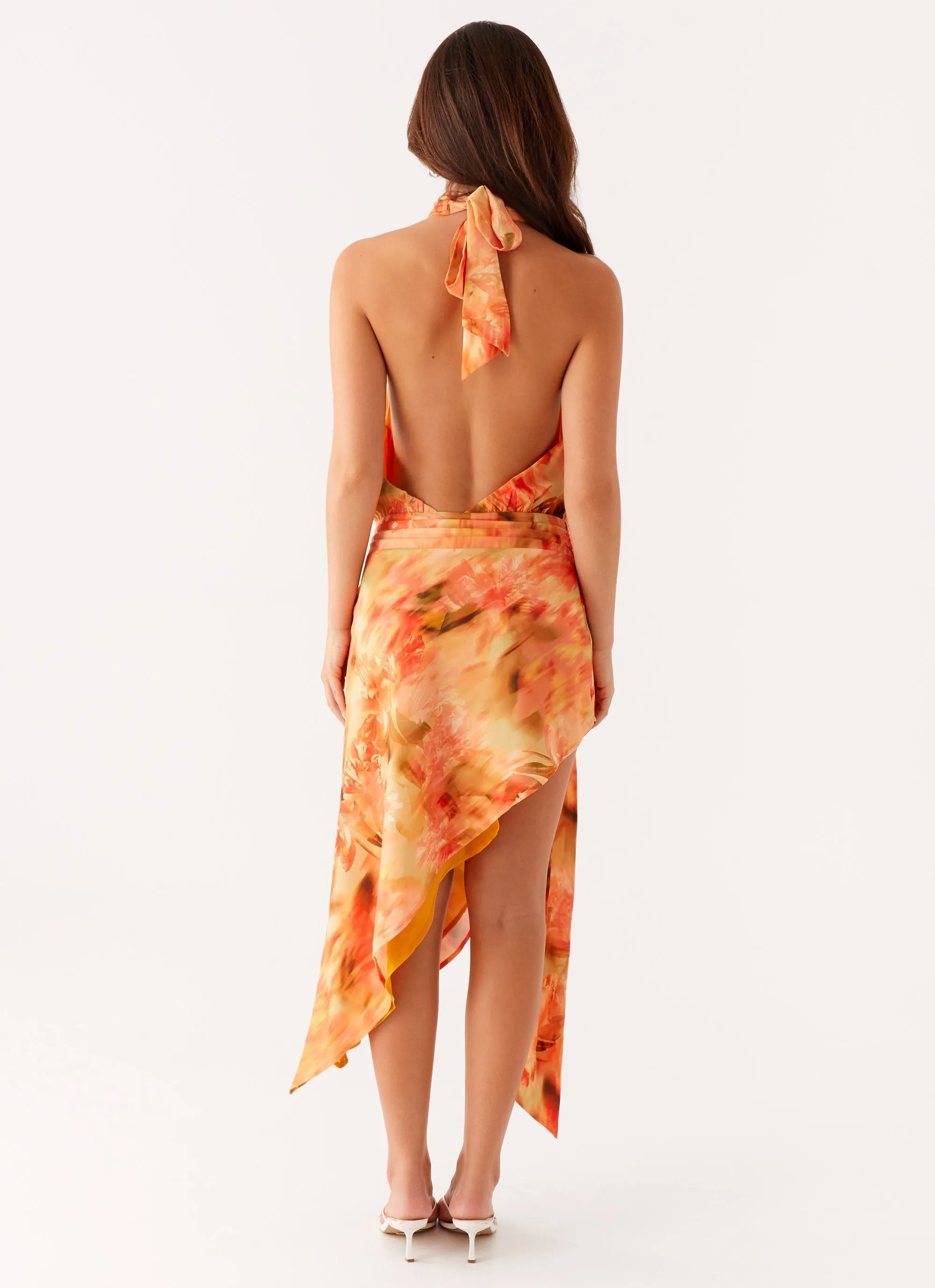 Lou Midi Dress - Sunset Floral Quilted-Texture