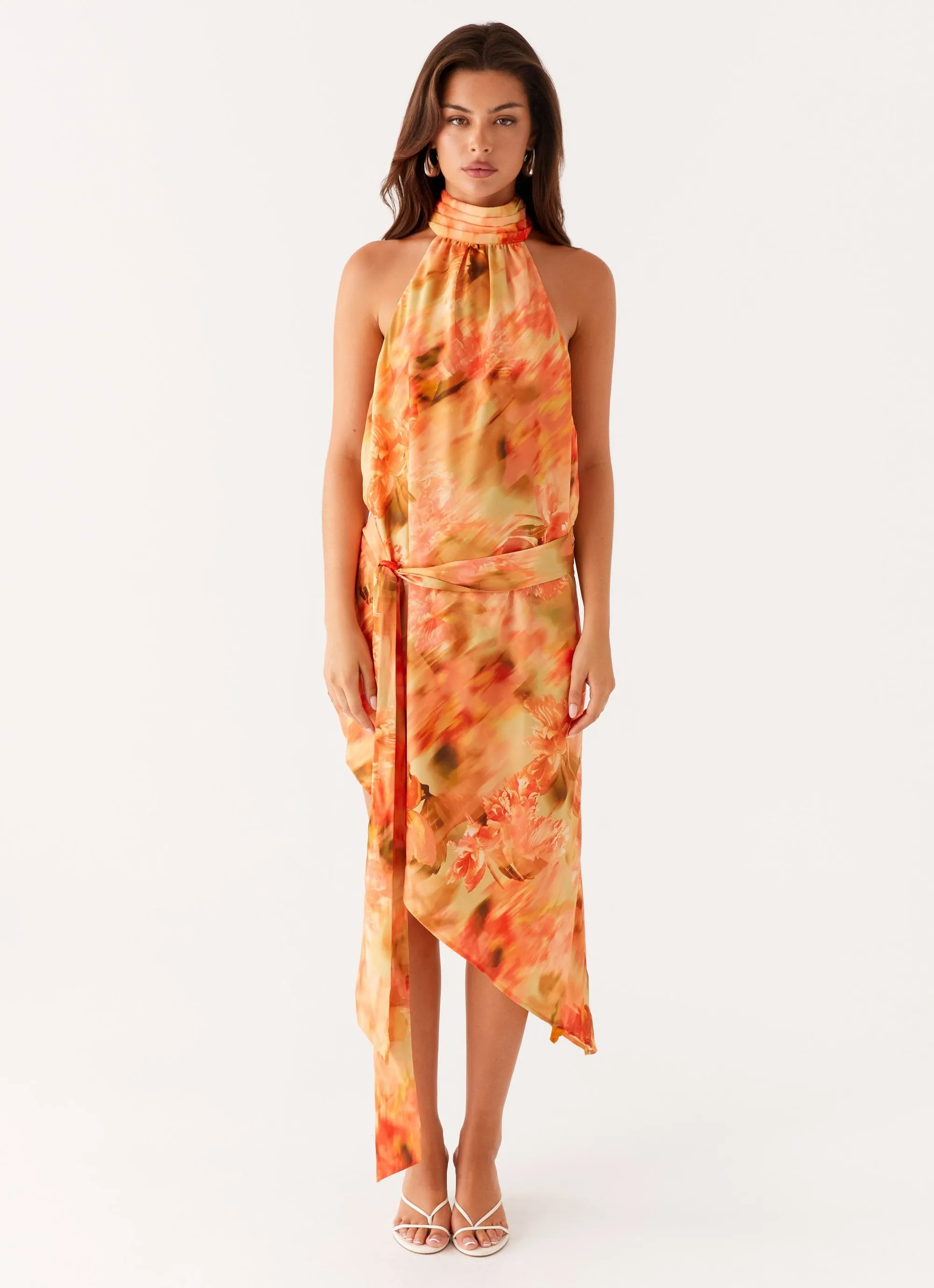 Evening Motion Lou Midi Dress - Sunset Floral