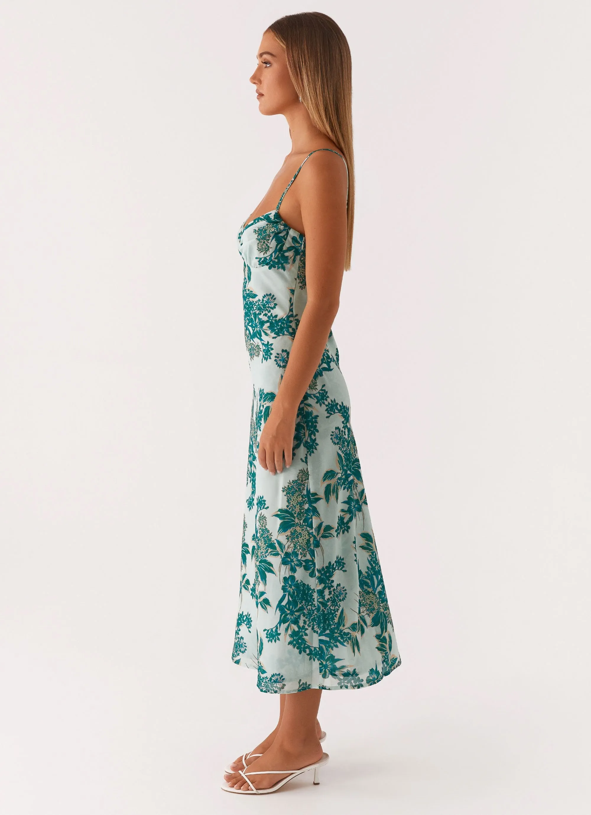 Empire-Waist Fall Fashion Love Song Midi Dress - Cloud Nine Floral