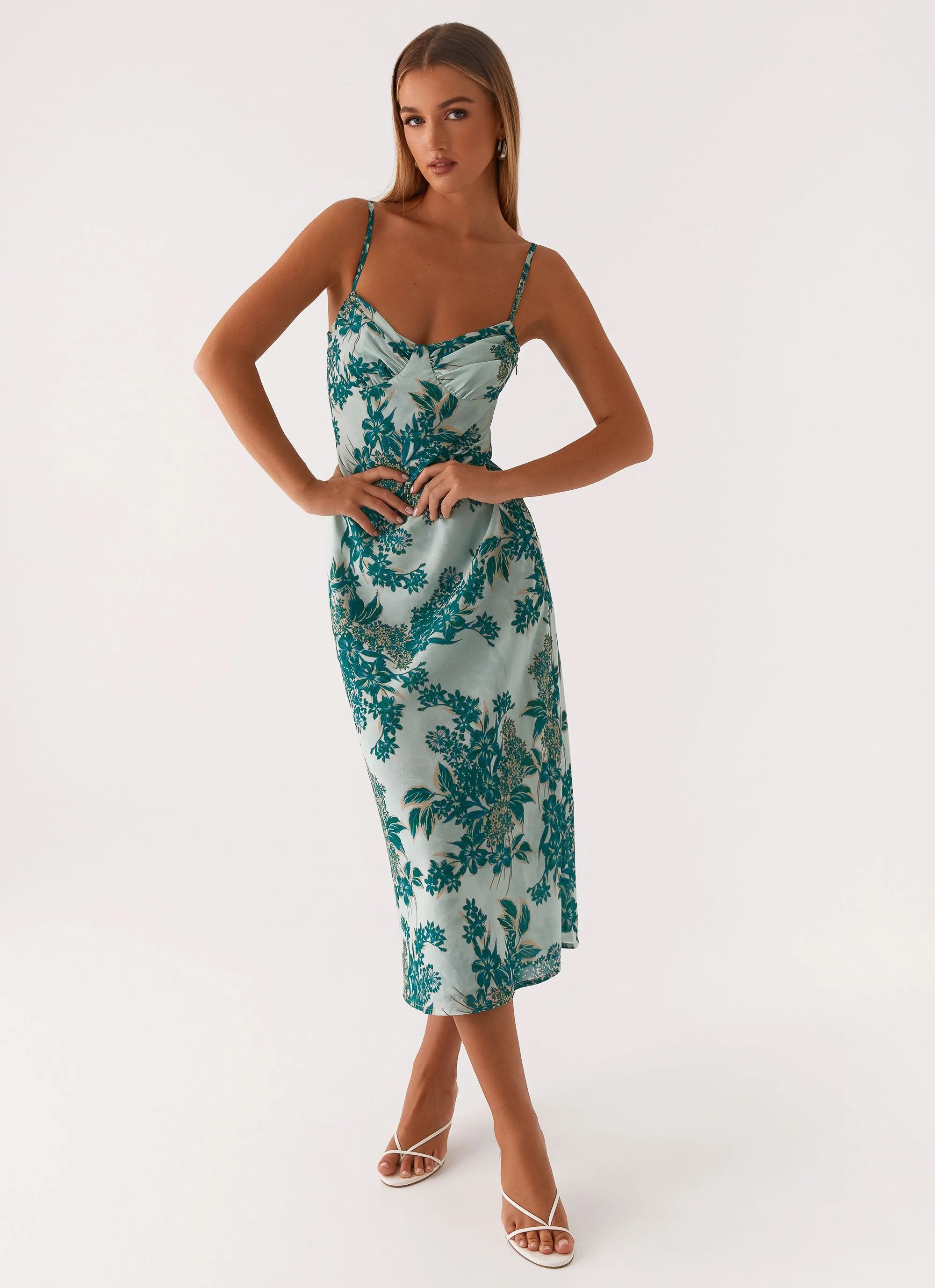Tailored Fit Love Song Midi Dress - Cloud Nine Floral