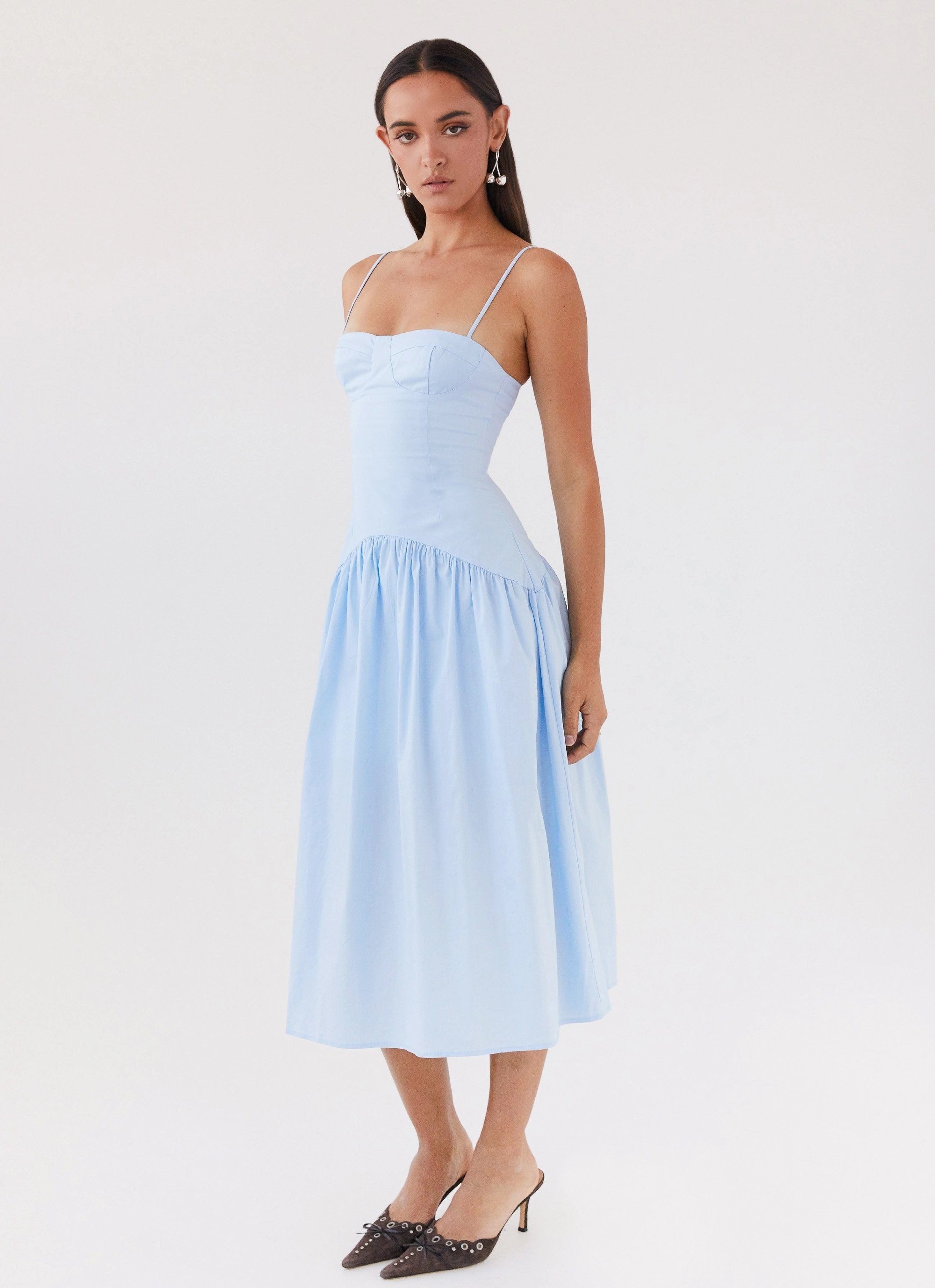 Timeless Fit Yvette Corset Midi Dress - Blue