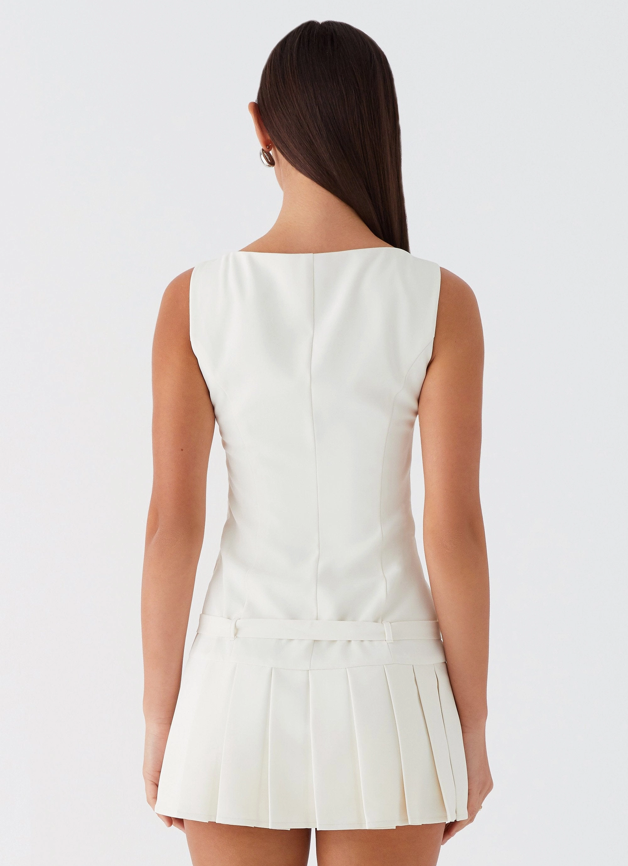 Fluid Fabric cut out No More Excuses Belt Mini Dress - Ivory