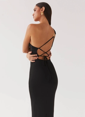 Iris Backless Maxi Dress - Black Morning Glow Stylish Fit