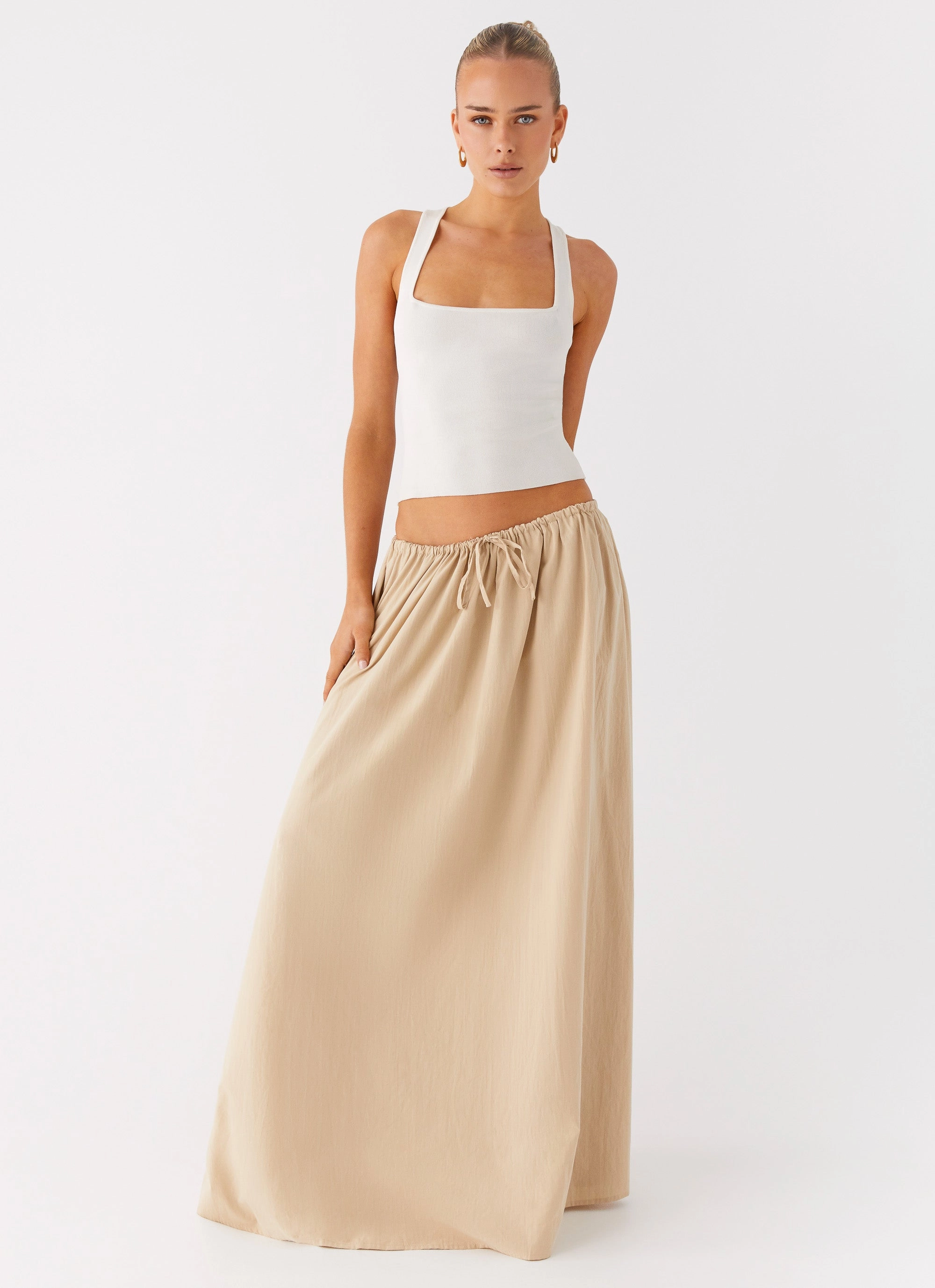 Functional Stretch Randy Maxi Skirt - Tan